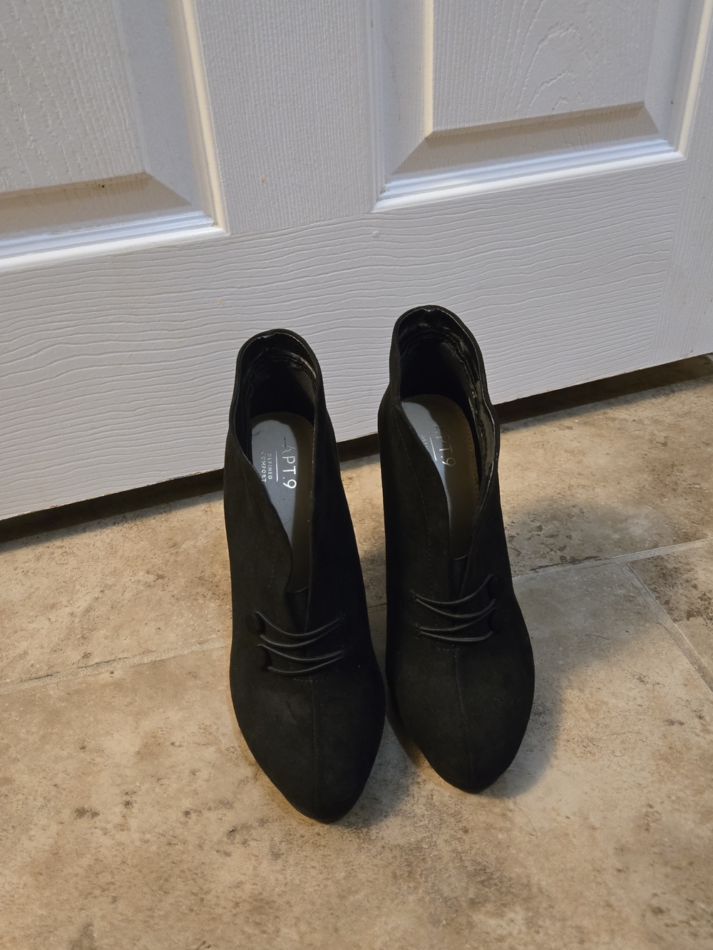 APT. 9 Black Suede Ankle Booties - Women